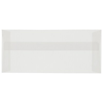 JAM Paper Open End #10 Business Envelope, 4 1/8 x 9 1/2, Clear, 50/Pack (2851306I)