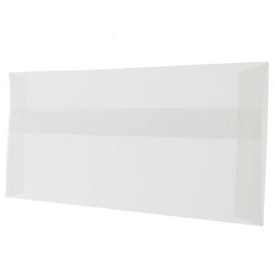 JAM Paper Open End #10 Business Envelope, 4 1/8 x 9 1/2, Clear, 50/Pack (2851306I)