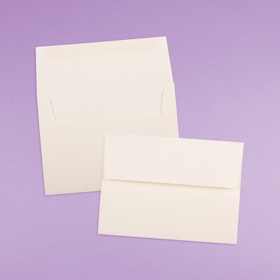 JAM Paper A6 Strathmore Invitation Envelopes, 4.75 x 6.5, Natural White Linen, 50/Pack (74083I)