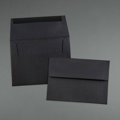 JAM Paper A6 Invitation Envelopes, 4.75 x 6.5, Black Linen, 50/Pack (68999I)