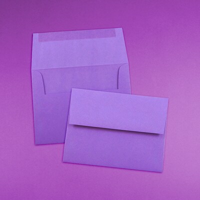 JAM Paper® A2 Colored Invitation Envelopes, 4.375 x 5.75, Violet Purple Recycled, 50/Pack (80252I)