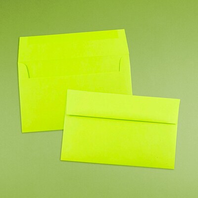 JAM Paper A10 Colored Invitation Envelopes, 6 x 9.5, Ultra Lime Green, Bulk 250/Box (20835H)