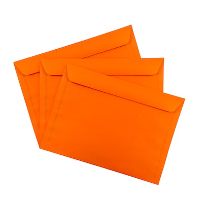 JAM Paper 9 x 12 Booklet Colored Envelopes, Orange Recycled, 50/Pack (5156772i)