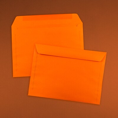 JAM Paper 9 x 12 Booklet Colored Envelopes, Orange Recycled, 100/Pack (5156772c)