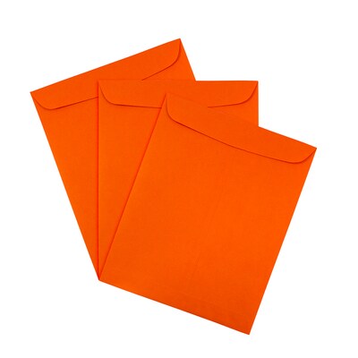 JAM Paper 9 x 12 Open End Catalog Colored Envelopes, Orange Recycled, 25/Pack (80410a)
