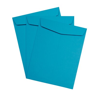 JAM Paper 10 x 13 Open End Catalog Colored Envelopes, Blue Recycled, 25/Pack (87725a)