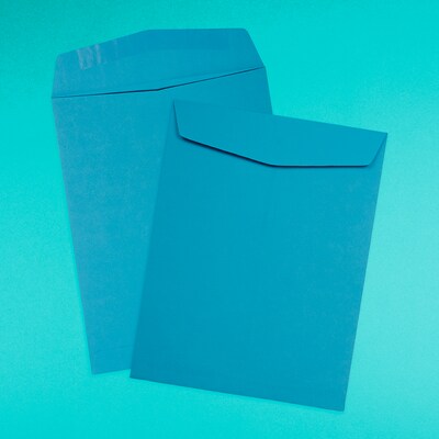 JAM Paper 10 x 13 Open End Catalog Colored Envelopes, Blue Recycled, 25/Pack (87725a)