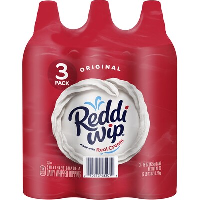 Reddi Wip Original Whipped Topping Cans, 15 Oz., 3/Pack (902-00007)