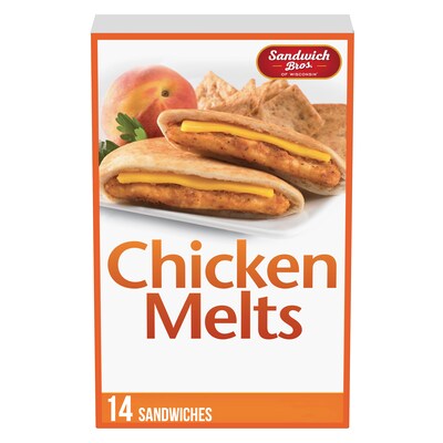 Sandwich Bros. of Wisconsin Chicken Melts Flatbread Pocket Snack Sandwiches, 14/Pack (703995)