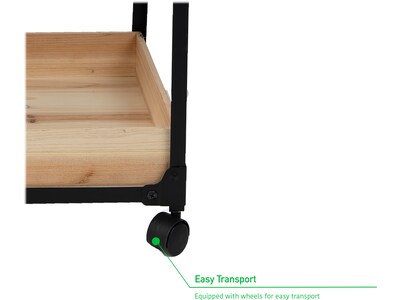 Mind Reader 3-Shelf Mixed Materials Mobile Utility Cart with Swivel Wheels, Black (3TCARRY-BLK)