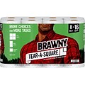 Brawny Tear-A-Square Paper Towels, 2-ply, 128 Sheets/Roll, 8 Rolls/Pack (442135)