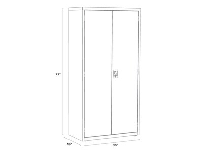 Hirsh 72" Steel Wardrobe Cabinet with 4 Shelves, Black (22632)