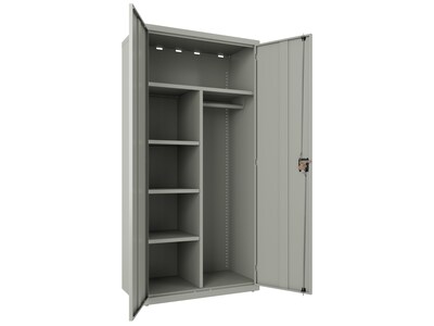 Hirsh 72" Steel Wardrobe Cabinet with 4 Shelves, Light Gray (22633)