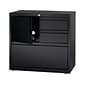Hirsh HL8000 Series 3-Drawer Lateral File Cabinet, Locking, Letter/Legal, Black, 30" (19628)