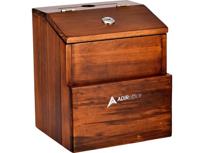AdirOffice Locking Wood Suggestion Box, Brown (632-02-BRW)