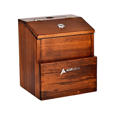 AdirOffice Locking Wood Suggestion Box, Brown (632-02-BRW)