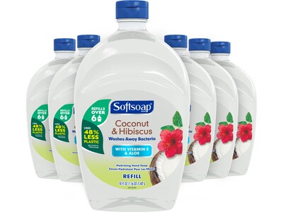 Softsoap Liquid Hand Soap Refill, Coconut & Hibiscus Scent, 50 Fl.Oz., 6/Carton (US07162ACT)