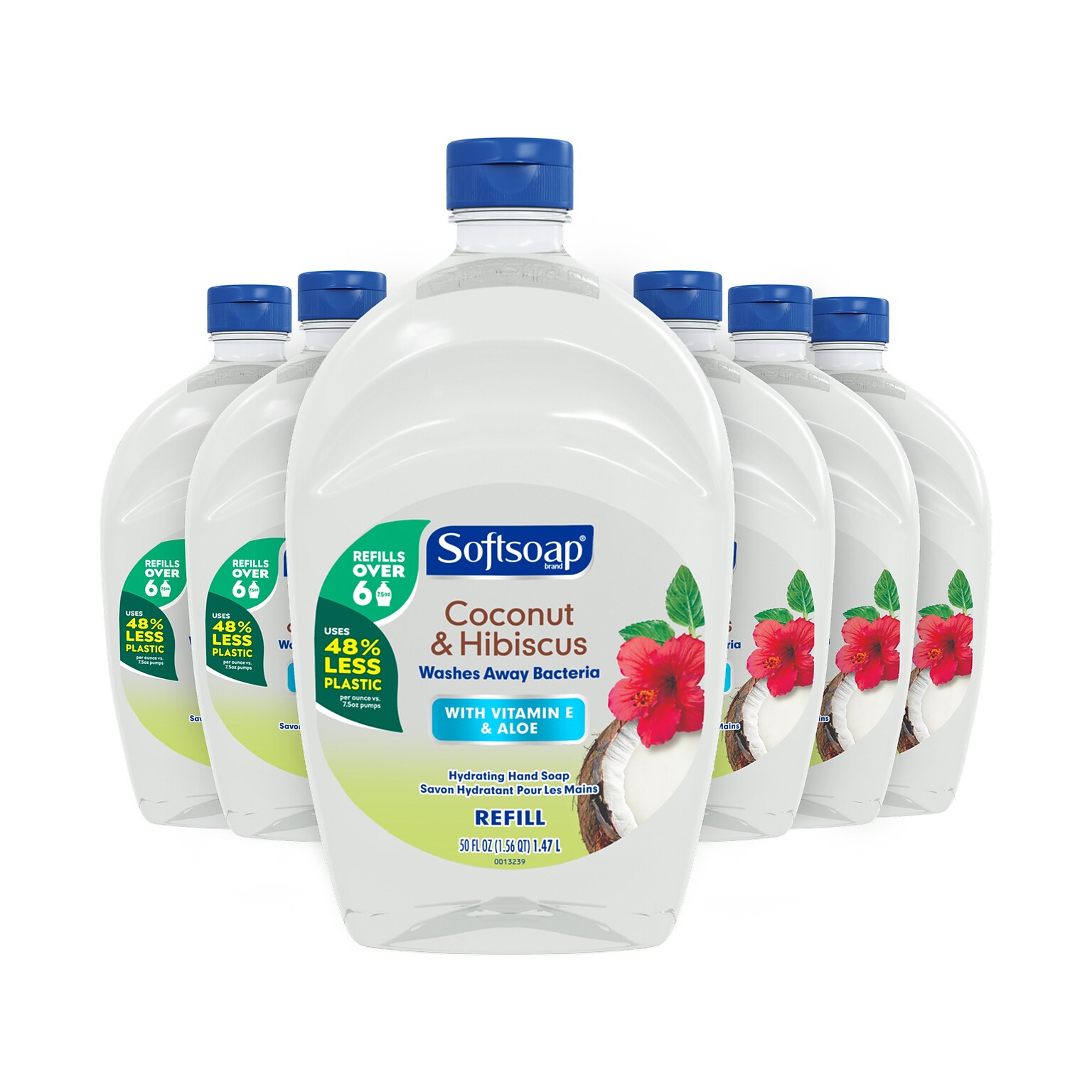Softsoap Liquid Hand Soap Refill, Coconut & Hibiscus Scent, 50 Fl.Oz., 6/Carton (US07162ACT)