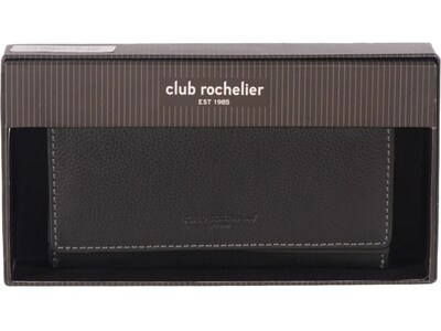 Club Rochelier Leather Clutch Wallet, Black (CL11066-97-Blk)