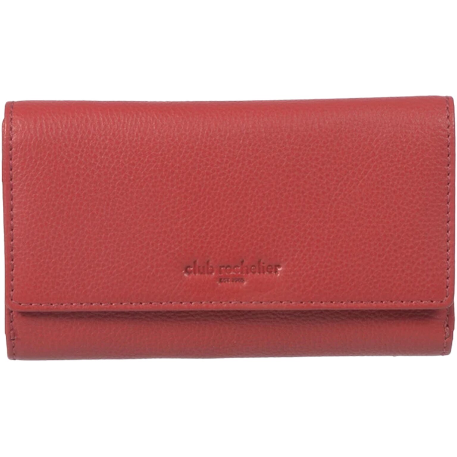 Club Rochelier Leather Clutch Wallet, Red (CL11066-97-Red)