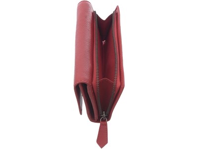 Club Rochelier Leather Clutch Wallet, Red (CL11066-97-Red)