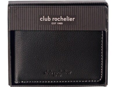 Club Rochelier Onyx Leather Zipper Wallet, Black (CL110300-CW-Blk)