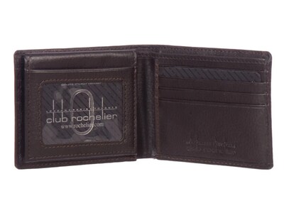 Club Rochelier Leather Slimfold Wallet, Brown (CRP354-2-Brn)