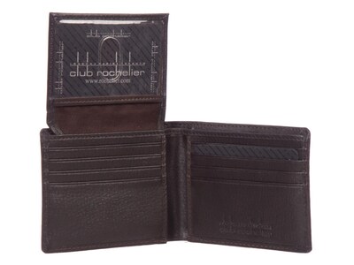 Club Rochelier Leather Slimfold Wallet, Brown (CRP354-2-Brn)