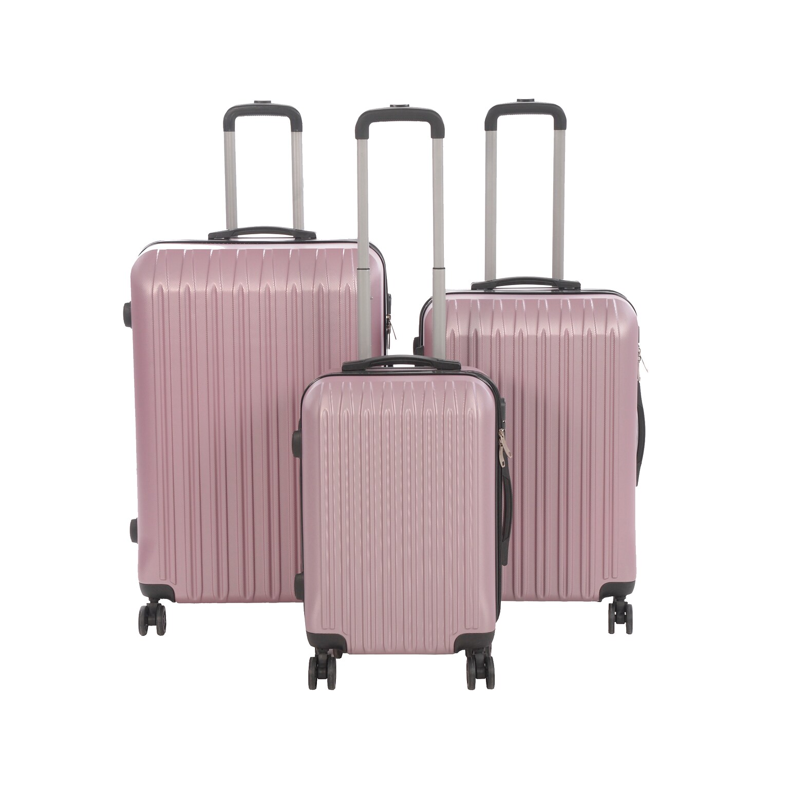 Nicci Grove2 Plastic 3-Piece Luggage Set, Pink (CRL006-Pnk)