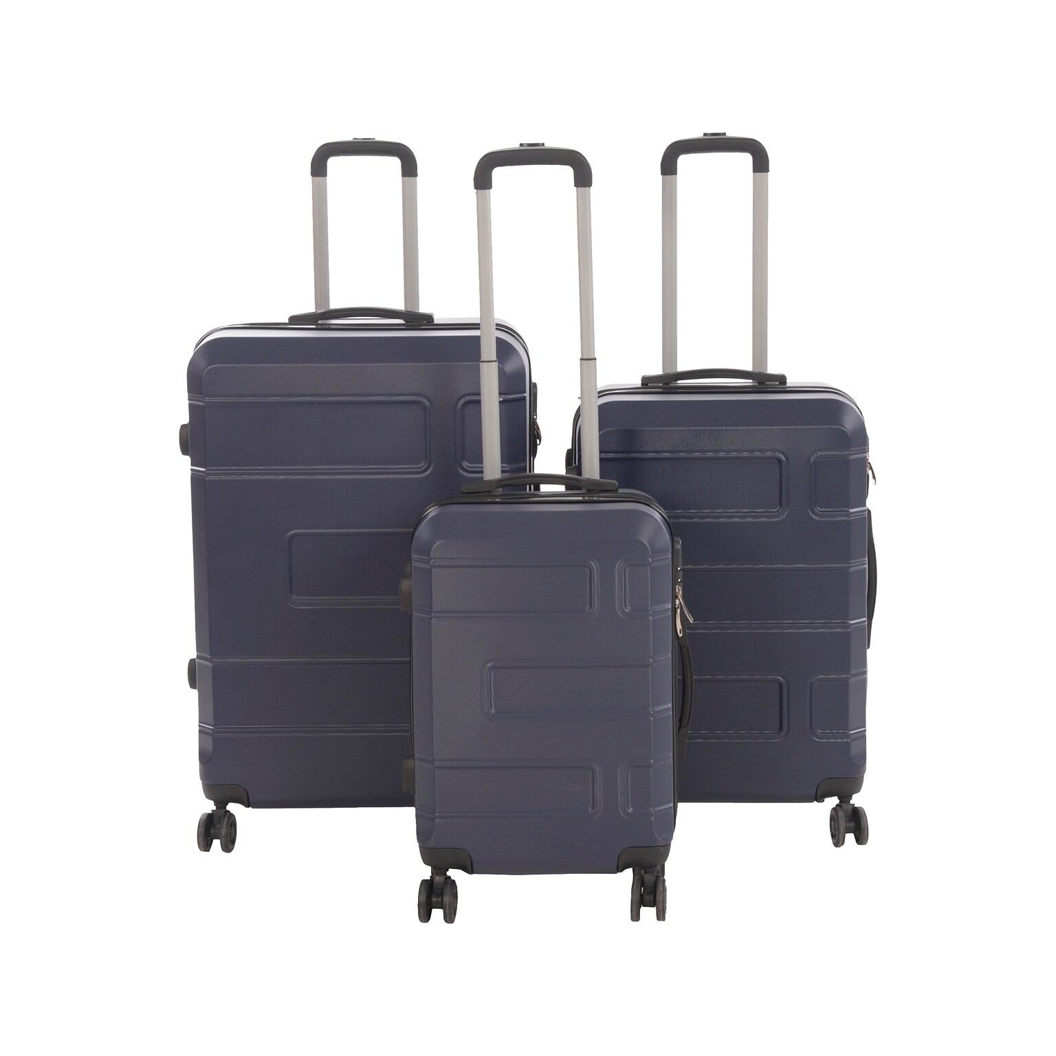 Nicci Deco Plastic 3-Piece Luggage Set, Dark Blue (CRL010-Dblu)