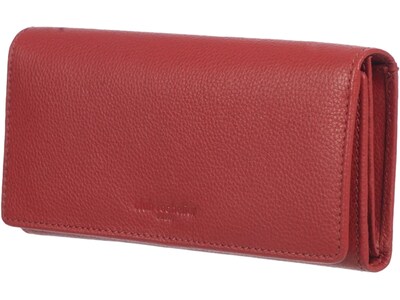 Club Rochelier Leather Ladies' Clutch with Gusset, Red (CL11065-3-Red)