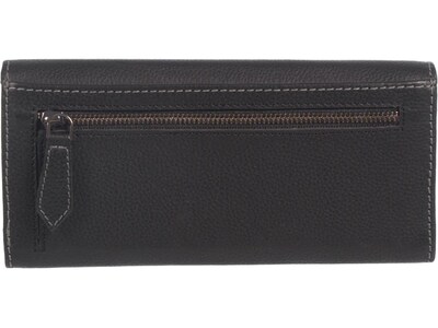 Club Rochelier Leather Clutch Wallet, Black (CL11065-3-Blk)