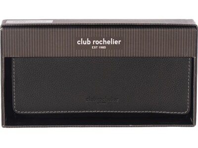 Club Rochelier Leather Clutch Wallet, Black (CL11065-3-Blk)