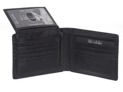 Club Rochelier Leather Slimfold Wallet, Black (4454-R2-Blk)