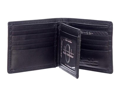 Club Rochelier Leather Slimfold Wallet, Black (4452-4-Blk)
