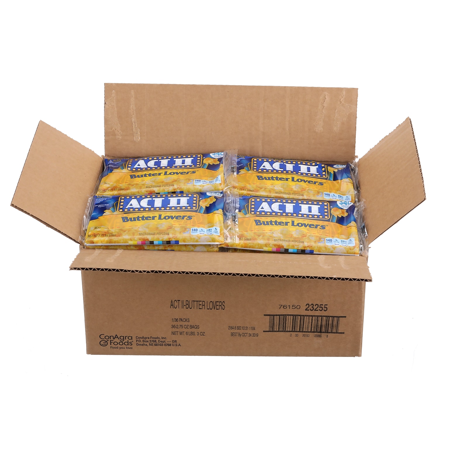 Act II Microwave Popcorn, Butter Lovers, 36/Carton (GOV23255)