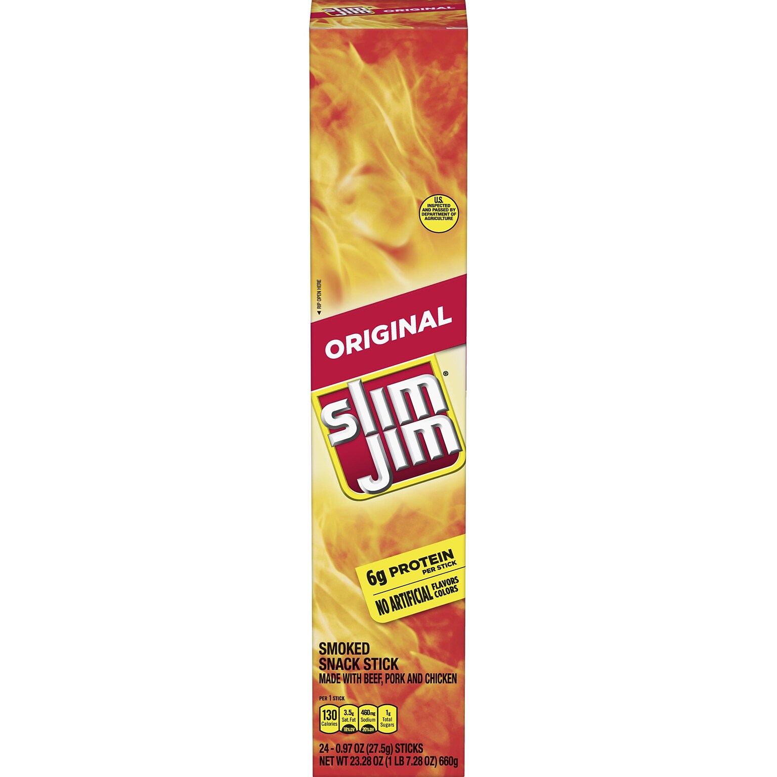 Slim Jim Original Smoked Beef Meat Stick, .97 oz., 24/Box (209-00657)