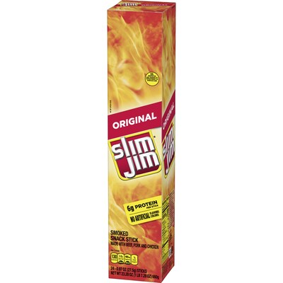 Slim Jim Original Smoked Beef Meat Stick, .97 oz., 24/Box (209-00657)