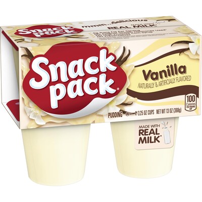 Hunt's Snack Pack Vanilla Pudding, 3.5 oz., 48/Carton (HUN55419)