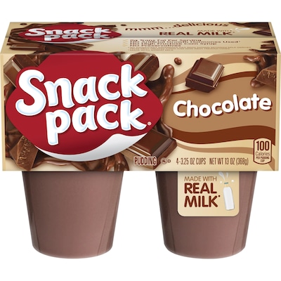 Hunts Snack Pack Chocolate Pudding, 3.5 oz., 48/Carton (HUN55418)