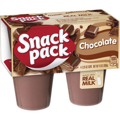 Hunts Snack Pack Chocolate Pudding, 3.5 oz., 48/Carton (HUN55418)