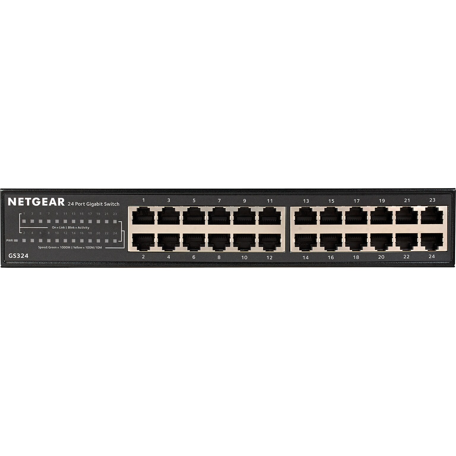 Netgear 300 Series 24-Port Gigabit Ethernet Unmanaged Switch, 10/100/1000 Mbps, Black (GS324-200NAS)