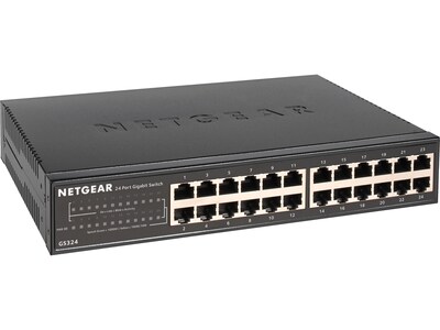 Netgear 300 Series 24-Port Gigabit Ethernet Unmanaged Switch, 10/100/1000 Mbps, Black (GS324-200NAS)
