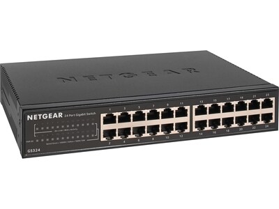 Netgear 300 Series 24-Port Gigabit Ethernet Unmanaged Switch, 10/100/1000 Mbps, Black (GS324-200NAS)