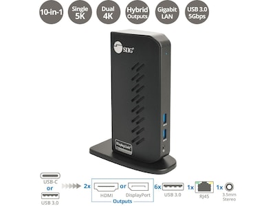 SIIG Universal Hybrid Dual 4K Video Docking Station (JU-DK0H11-S1)