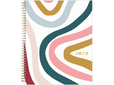 2022 Blue Sky 8.5 x 11 Weekly & Monthly Planner, Brit + Co, Rainbow Swirl, Multicolor (136013)