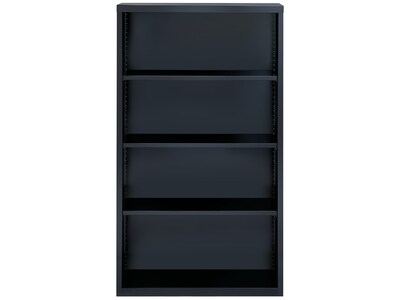 Hirsh HL8000 Series 60H 4-Shelf Bookcase with Adjustable Shelves, Black Steel (21993)