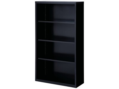 Hirsh HL8000 Series 60"H 4-Shelf Bookcase with Adjustable Shelves, Black Steel (21993)