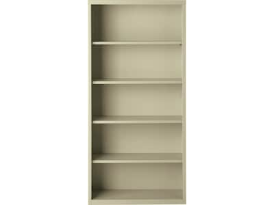 Hirsh HL8000 Series 72H 5-Shelf Bookcase with Adjustable Shelves, Putty Steel (21995)