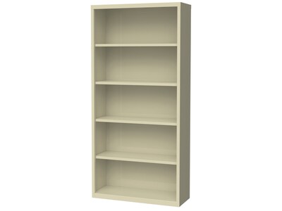 Hirsh HL8000 Series 72"H 5-Shelf Bookcase with Adjustable Shelves, Putty Steel (21995)